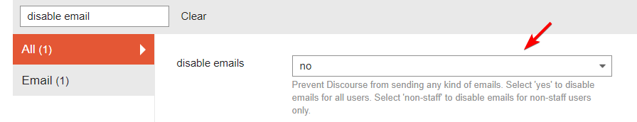 enable email discourse