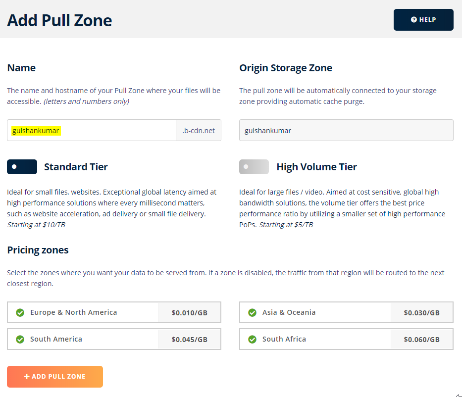 Adding Pull Zone