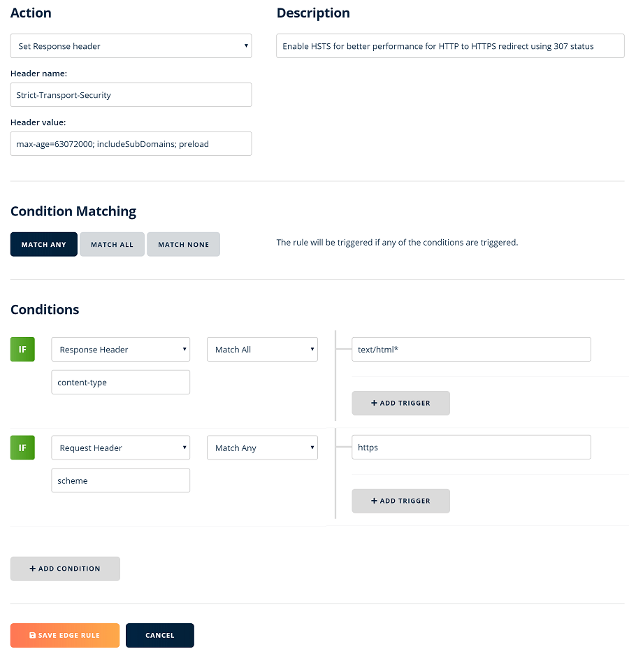 Enable HSTS header with BunnyCDN edge rule