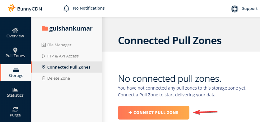 Storage and Pull zone Integration