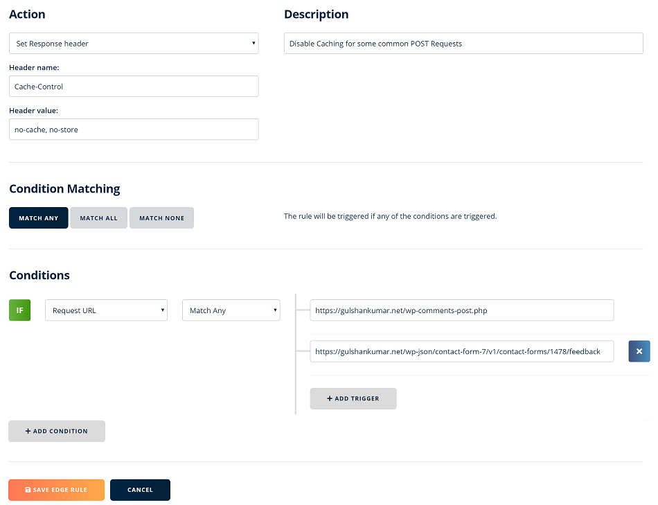 no cache comment and contact form 7 path