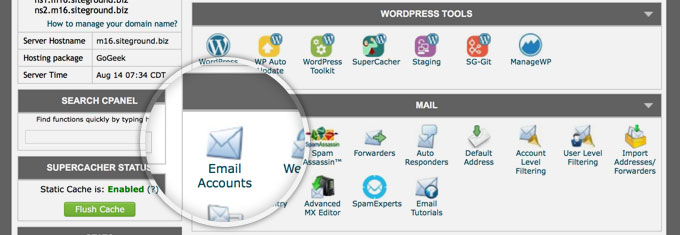 cPanel email accounts