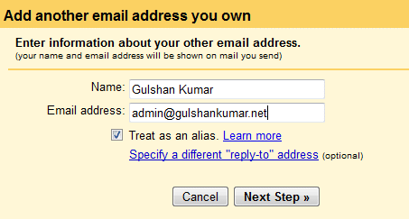 enter another email address