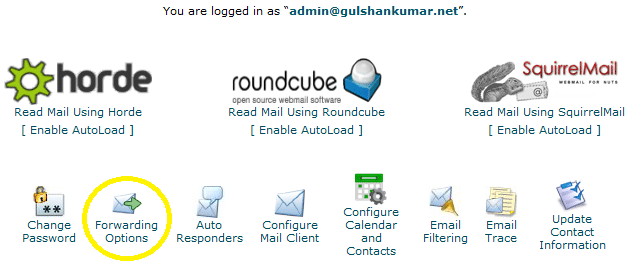 forwarding email option