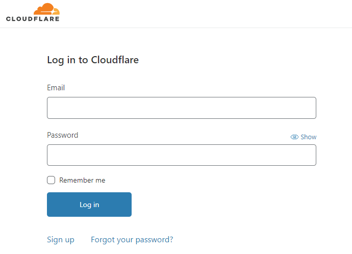 cloudflare login