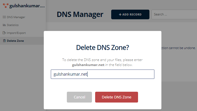 deleting zones