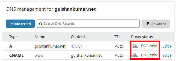 dns only mode