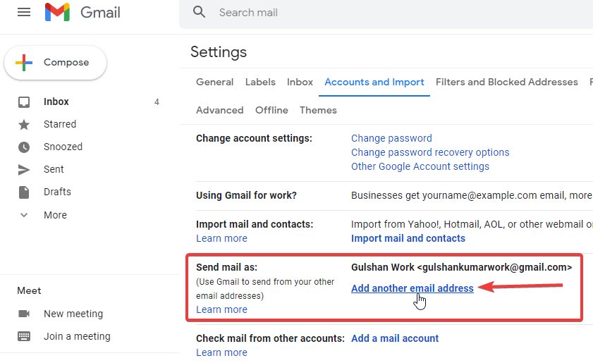 Add Another Email Address Gmail Settings