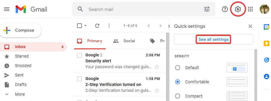Gmail settings 1
