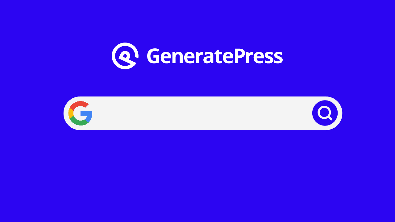 Usar o motor de pesquisa personalizado Google no tema GeneratePress WordPress