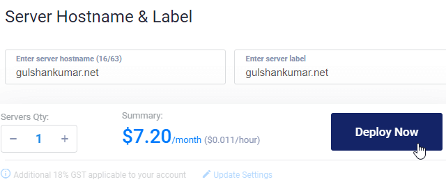 server hostname label